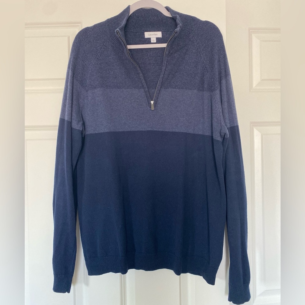 Calvin Klein Men's Three-Tone Zip-Up Sweater